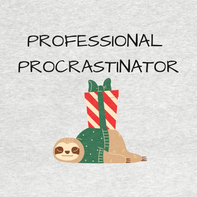 Professional Procrastinator Lazy Christmas Sloth by A.P.